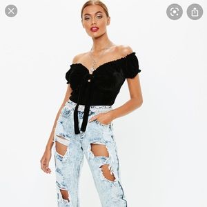 Velvet missguided crop top